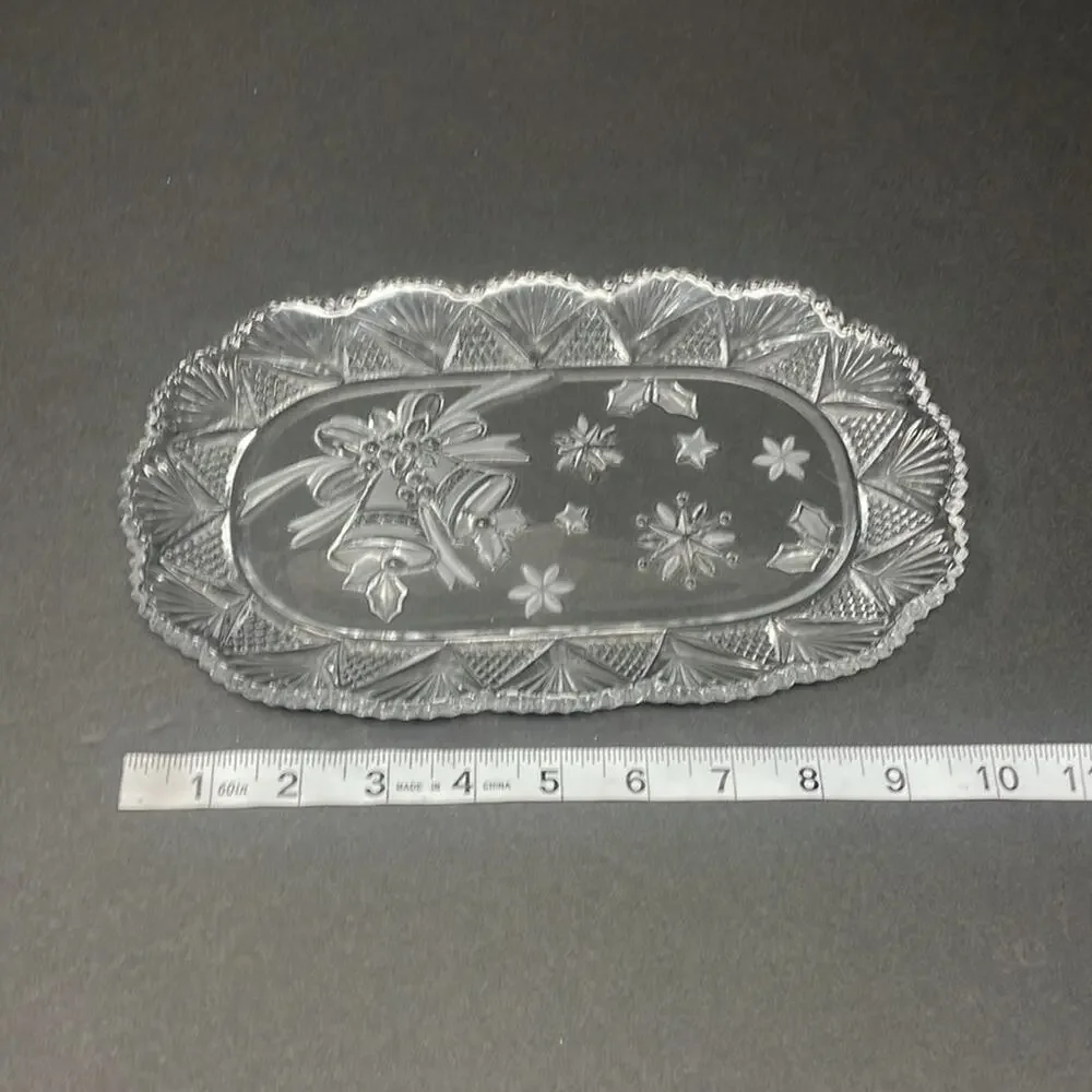 Studio Nova Holiday Bells Scalloped Rim Dessert Tray